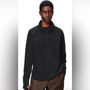 Rains NWT long sleeve half zip black fleece